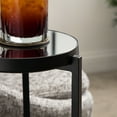 thumbnail image 4 of Kate and Laurel Aguilar Modern Mirrored Round Drink Table, 9 x 9 x 23, Black, Metal Accent Table with Mirrored Tabletop and for Use as Small Plant Stand, 4 of 9