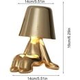 thumbnail image 2 of Creative Table Lamp Touch Lamp, Cute Golden Man LED Desk Lamp, 3 Brightness Level Thinker Night Light for Bedroom Office Kids Living Room Bedside Tabl, 2 of 4