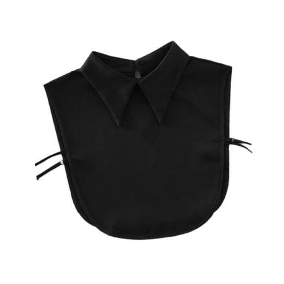 freneci False Collar Accessory Shawl Lapel Collar for Sweater Shirts Formal Uniforms Black without Button