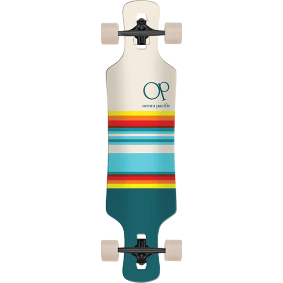 Ocean Pacific Swell DrOcean Pacific Through Longboard Skateboard -9x36 Off-White/Teal