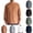Brown, variant on Men's Waffle Crew Neck Sweatshirt, Long Sleeve Casual Pullover Soft Lightweight Jumper, Regular Fit T-Shirt Solid Colour Tops Classic No Hood Sweatshirts for Daily Wear
