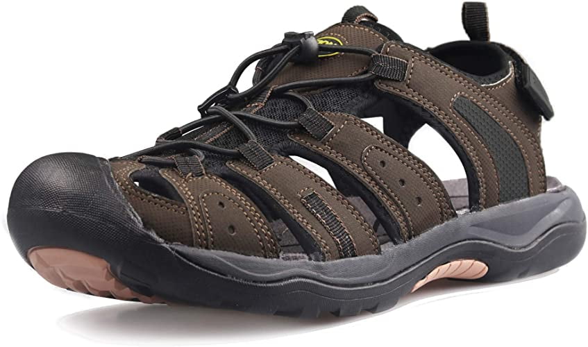 GRITION Women Hiking Walking Sandals Outdoor Girl Sport Light Weight Shoes Summer Flat Athletic Beach Water Shoes Open Toe Adjustable Ladies Sling Back Sandal