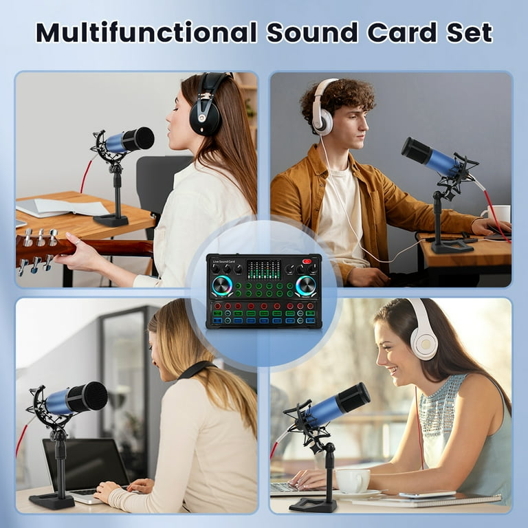48V Condenser Microphone Set,Podcast Studio Equipment,M300 Sound