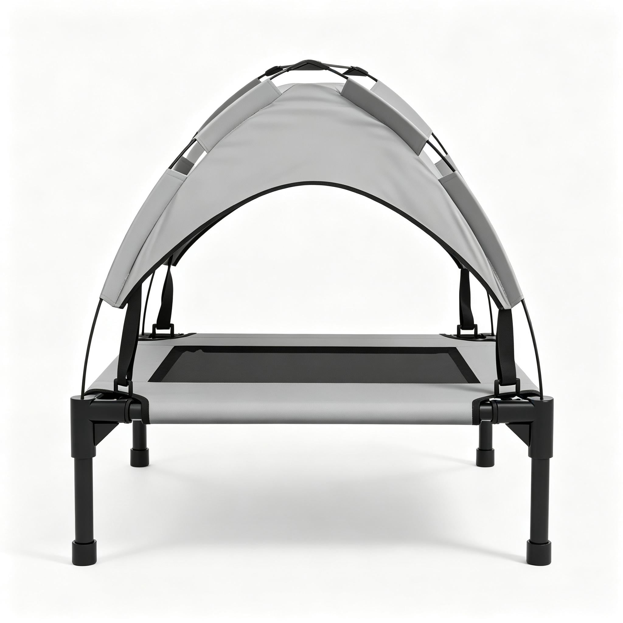 Elevated Dog Bed with Canopy, Raised Outdoor Camping Pet Bed with Washable Breathable Mesh
