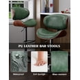 thumbnail image 4 of LainTene Bar Stools Set of 4 with Bentwood Back and PU Leather Seat, Adjustable Bar Chairs with Footrest for Kitchen Island, Counter, or Dining Room, 4 of 6