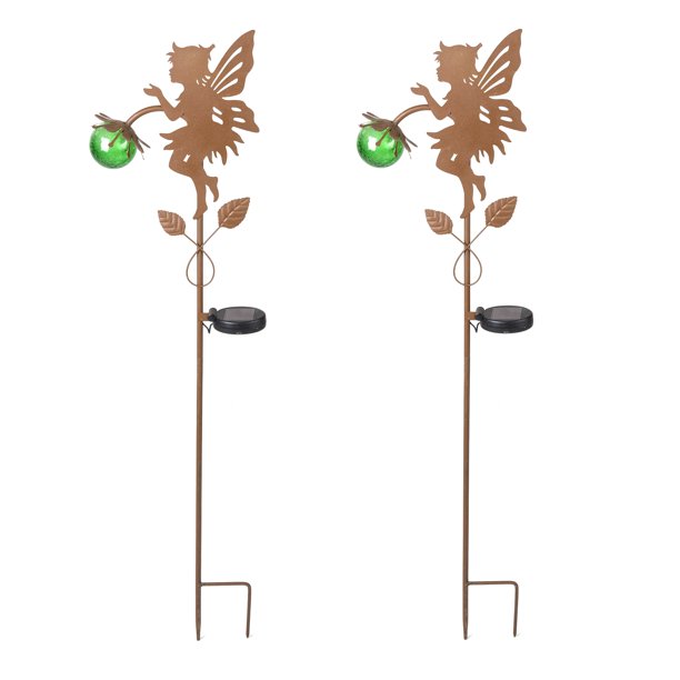 Set Of 2 Fairy Solar Light Stakes Walmart Com Walmart Com