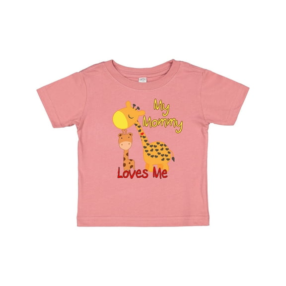 Inktastic My Mommy Loves Me Giraffe Boys or Girls Baby T-Shirt