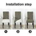 thumbnail image 3 of Chair Covers for Dining Room Set of 4 Pattern Plant Elements of Golden Color on a Gray Background Stretch Dining Chair Cover Washable Spandex Kitchen Parsons Chair Slipcovers, 3 of 5