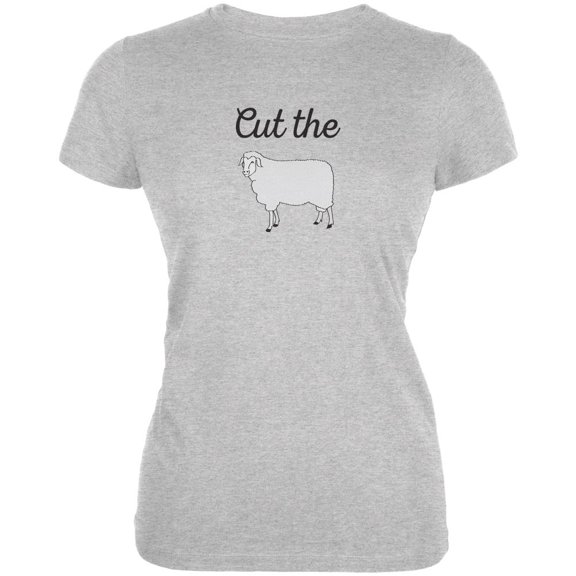 Cut the Sheep Heather Grey Juniors Soft T-Shirt - Large