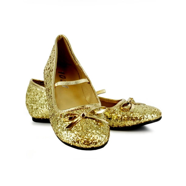 gold sparkly ballet flats