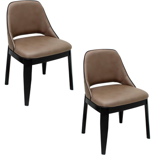 Set de 2 Sillas de Hogar | Sillas Modernas Tapizadas en Tela Tipo Vinipiel | Estructura Resistente de Madera | Acolchonado | Diseño Elegante Ideal para Comedor