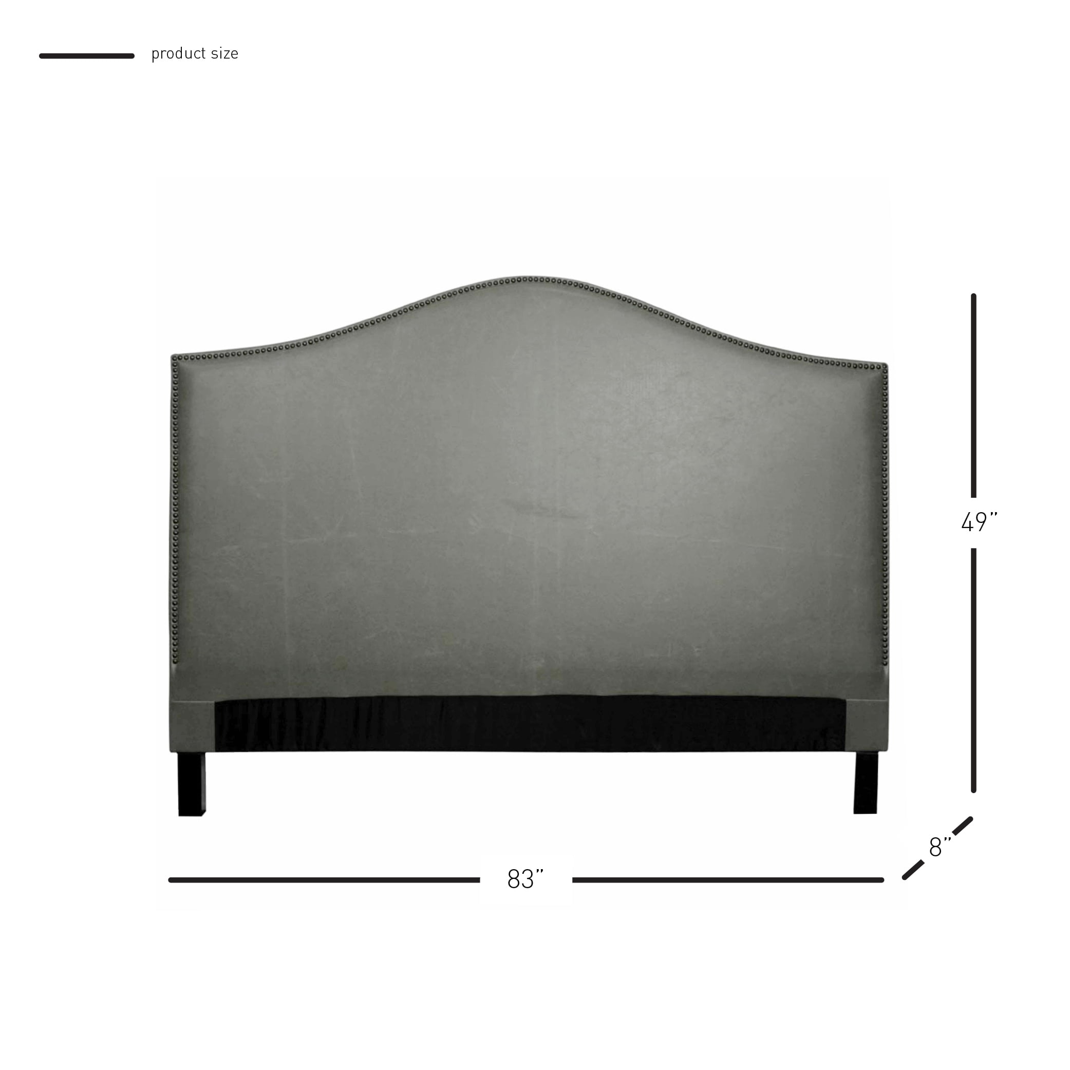 Chloe Curved Queen King Bonded Leather Headboard With