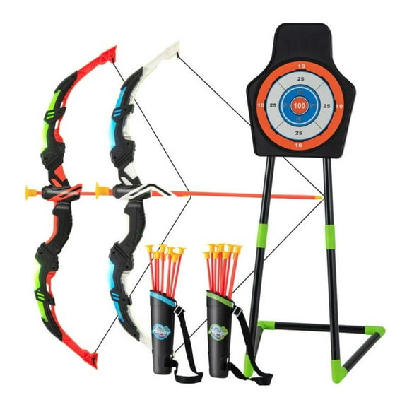 Youth Archery Bow Set with LED Light Up Bow & 20 Suction Cup Arrows - Kids Archery Set for Indoor Outdoor Play, Gift for Boys Girls