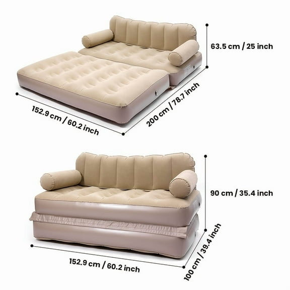New Generation Foldable Inflatable Double Sofa - Lazy Sofa Bed, Portable Indoor Sofa Inflatable Foldable Sofa Bed, Comfortable Combination