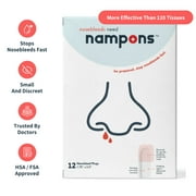 Nampons™ for Nosebleeds - 12 Nasal Strips with Hypoallergenic Clotting Agent to Stop Nosebleeds Fast