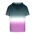 thumbnail image 4 of UVEASISHA Gradient Color Hoodie Shirts for Men Big and Tall,Men's Short Sleeve Hoodie Workout Gym Sweatshirt Muscle Fit Fashion Athletic Hoodies Pullover Hooded T-Shirts 2024 Purple, 4 of 4