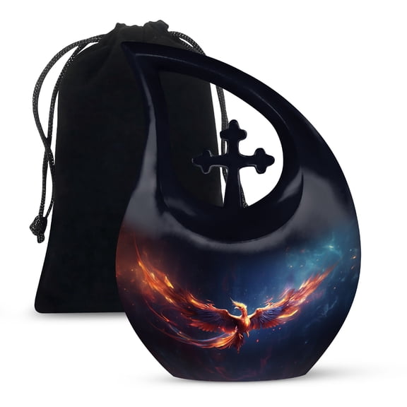 JAGSHASHI Phoenix Ash Urns For Humans Male - Cremation Urns Adults - Adult Urns Women - Adult Urns For Men - 10 Inch With Velvet Bag - Urns For Ashes Adult Female Mother - Urn For Ashes For Women
