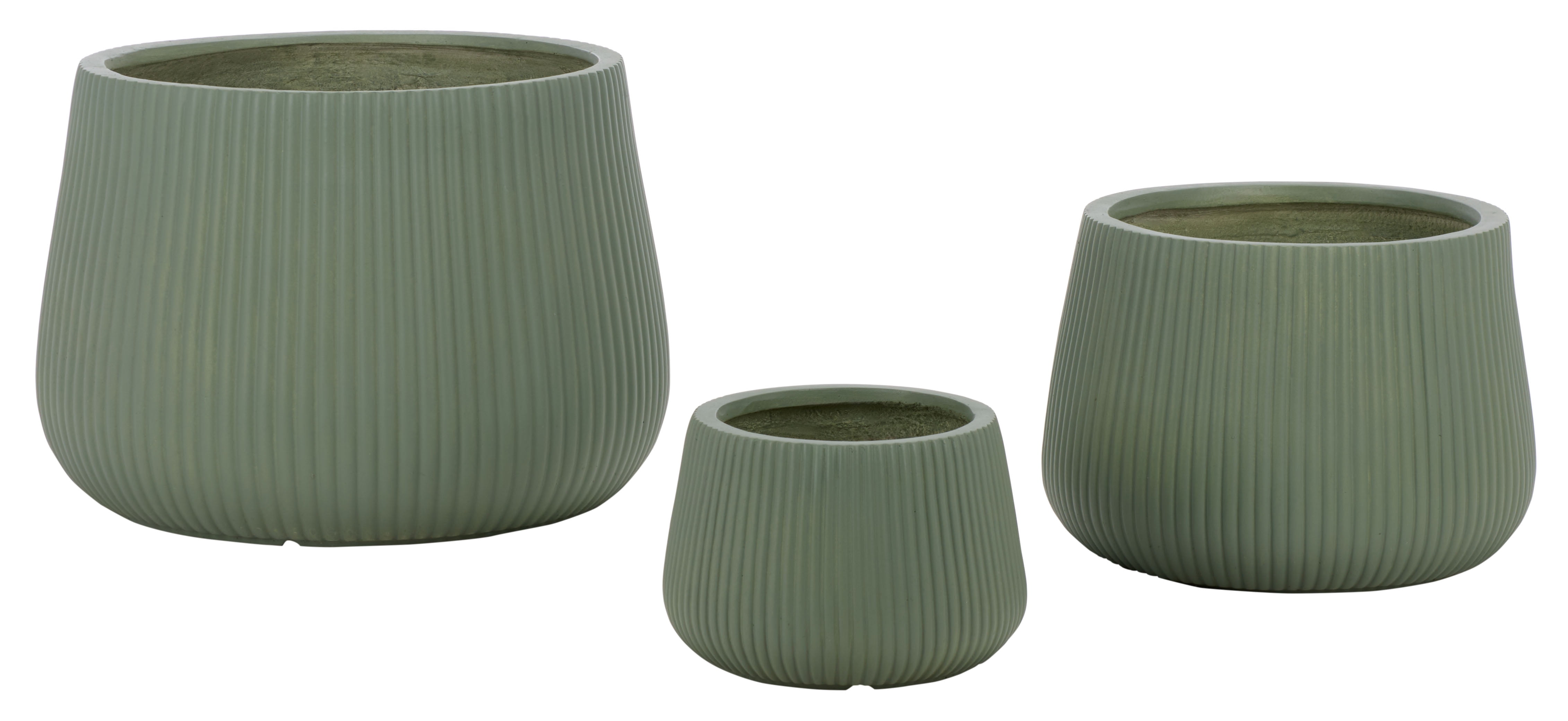 Safavieh Sara Round Green Fiber Clay Plant Pots - Set of 3