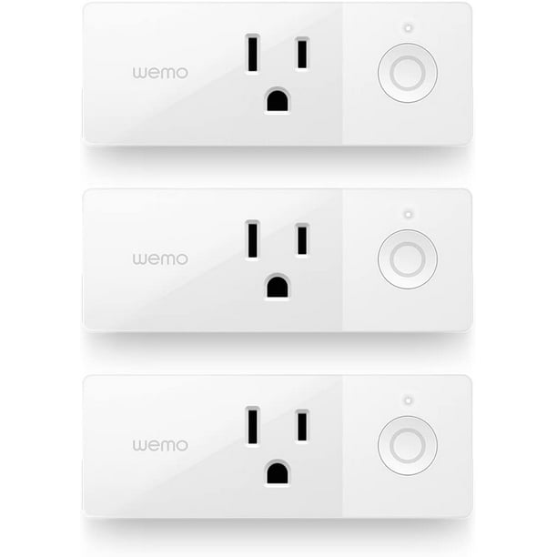 3 Pack Wemo Mini Smart Plug, WiFi Enabled, Works with Alexa 