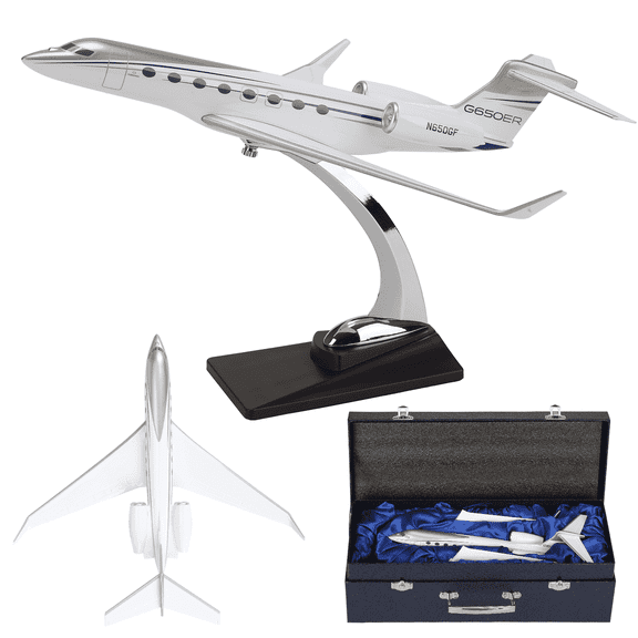 1:100 Scale airplane model ,Gulfstream G650 Diecast Resin Model Airplanes – 12 Inch, Models Jet with Display Stand – Collectible for Adults & Aviation Enthusiasts, Ideal Gift & Desk Decor