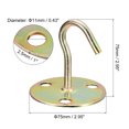 thumbnail image 2 of Uxcell Ceiling Hooks, 2.95 Inch Dia Round Base Screw Top Mount Overhead Hooks, 4 Pack, 2 of 6