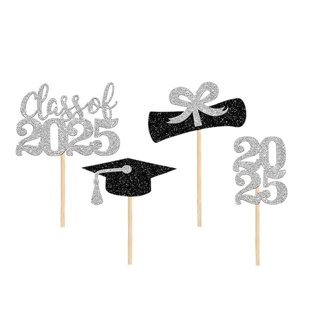 SXcggal 2025 Graduation Party Decorations Card Slot Inserts For Cupcake Toppers Paper Graduation Design Cake Decorations For Party Supplies And Celebrations Practical Basic Card Slot For Garden