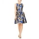 thumbnail image 1 of Tahari Womens Jacquard Fit & Flare Dress, Met?lico, 4 Tahari Fit & Flare, 1 of 2