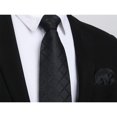 thumbnail image 3 of HISDERN Black Ties for Men Formal Woven Plaid Pocket Square Cufflinks Tie Clip Necktie Set Business, 3 of 9