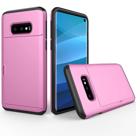Allytech Case for Galaxy S10e Case Hybrid Galaxy S10e Wallet Case Dual Layer Protective Shell Hard PC Soft TPU Bumper Credit Cards Slot Cover for 2019 Samsung Galaxy S10e - Pink