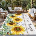 thumbnail image 3 of Fsddascl Sunflowers Outdoor Rug for Patio/Deck/Porch, Non-Slip Large Area Rug 4 x 6 Ft, Summer Botanical Floral Butterfly Wooden Indoor Outdoor Rugs Washable Area Rugs, Reversible Camping Rug Carpet, 3 of 5