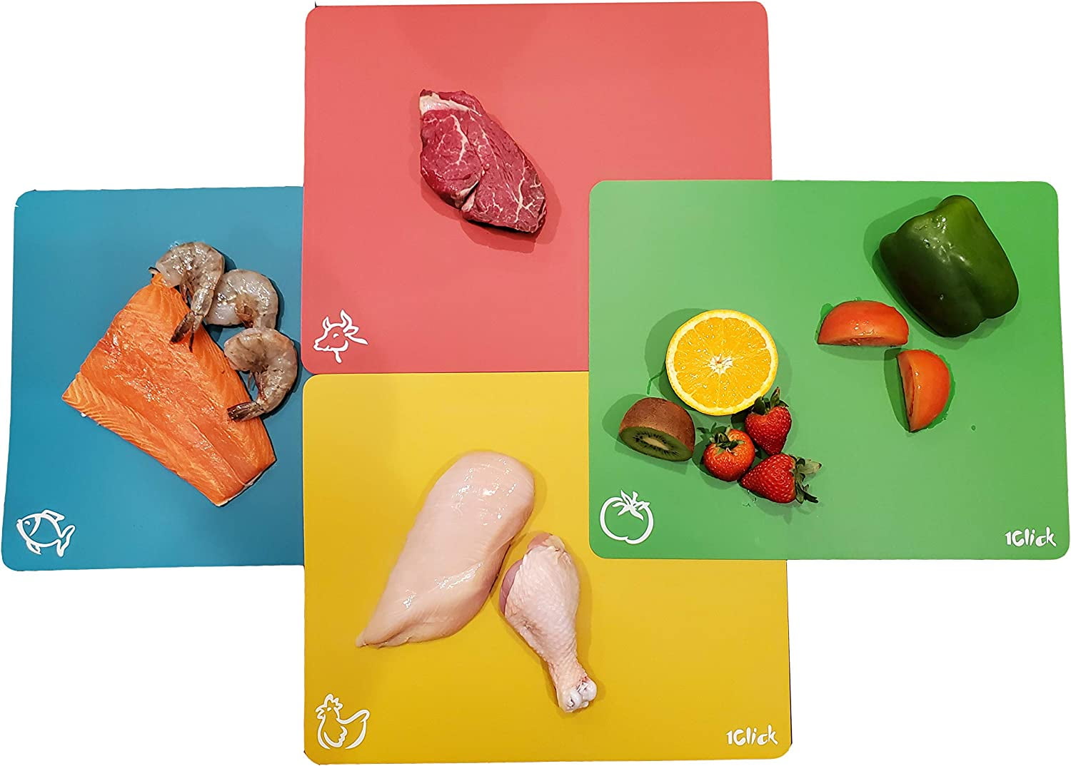 Small Extra Thick Flexible Plastic Cutting Board Mats With Food Icons –  Cooler Kitchen