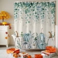 thumbnail image 3 of Shower Curtain 36"W x 78"L Fall Pumpkins Green Eucalyptus Leaves Fabric Shower Curtains Set with Hooks Water Repellent Bathroom Curtains Machine Washable Bathroom Accessories, 3 of 6