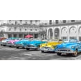thumbnail image 2 of Frank, Assaf 24x14 Gold Ornate Wood Framed with Double Matting Museum Art Print Titled - Traditional cuban cars parked in row by the road in Havava, Cuba, FTBR 1849, 2 of 4