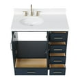 thumbnail image 6 of Ariel Stafford 37 Inch Single Left Offset Oval Sink Vanity With White Quartz Countertop W/1.5" Edge In Midnight Blue, 6 of 9