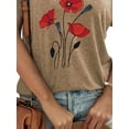 thumbnail image 4 of Gvmfive Womens Casual Short Sleeve T-shirt V Neck Floral Print Tunic Pullover Tops, 4 of 4