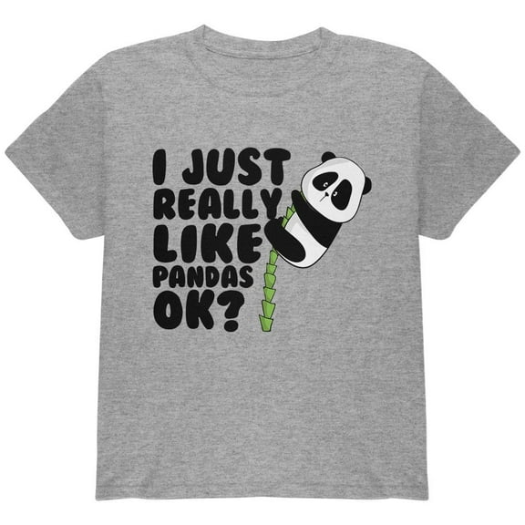 I Just Really Like Pandas Cute Youth T Shirt Heather YLG