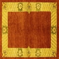 thumbnail image 1 of Ahgly Company Indoor Square Oriental Yellow Industrial Area Rugs, 4' Square, 1 of 4