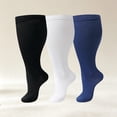 thumbnail image 7 of Wioihee 3 pairs Plus Size Solid Socks for Men Women Wide Calf Knee‑High Support Sports Socks, XXL(), 7 of 7
