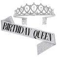 thumbnail image 1 of Women Girl Happy Birthday Accessories Shoulder Sash Crystal Crown Party Headband Set, 1 of 1