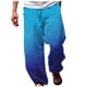 thumbnail image 2 of Pantalones largos de verano para hombre, informales, a la moda, con estampado degradado, cintura elástica, rectos, 2 of 5