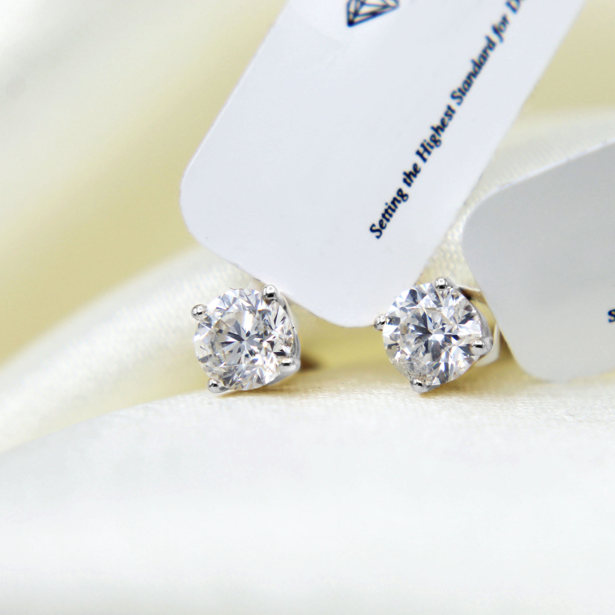 IGI Certified Lab Grown Diamond Stud Earrings for Women Set in 14k Gold Screw Backs (14K White Gold, 0.50 CTW (0.25 Carat Each Earring))