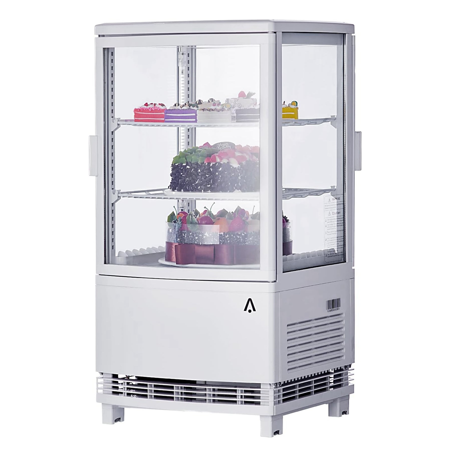 Aoile 2.1 Cu.Ft Commercial Refrigerated Display Case, Double Doors Countertop Display Refrigerator with LED Lighting