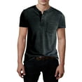 thumbnail image 3 of GLESTORE Mens Henley Shirts Short Sleeve Summer Tee Shirts with Pocket Henley Collar Black XXL, 3 of 4