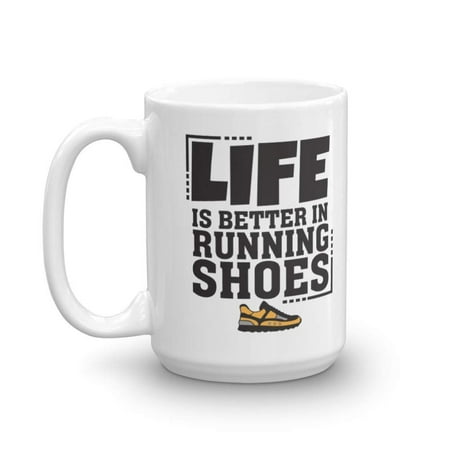 Life Is Better In Running Shoes Coffee & Tea Gift Mug for a Long Distance Marathon Runner