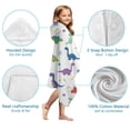 thumbnail image 7 of White Dinosaurs Bones Flowers Pattern Hooded Bath Towel，50"x30" for Ages 3 To 12 Kids, Quick Dry Lightweight Soft Microfiber Hood Beach Towel Cover Up for Kids, 7 of 7