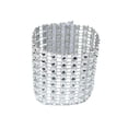 thumbnail image 2 of Billuyoard 50 servilleteros de acrílico con diamantes, soporte para servilletas, decoración de para cena de boda Mostrada plata, 2 of 6