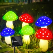SPECOOL 6 Pack Red Solar Mushroom Lights Garden Outdoor Decor, 8 Modes Waterproof Mushroom Solar Lights for Garden Pathway Landscape Yard Easter Pathway Xmas Decorations
