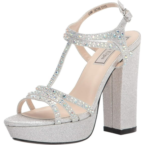 Touch Ups Women's Platform Heeled Sandal 8.5 Silver