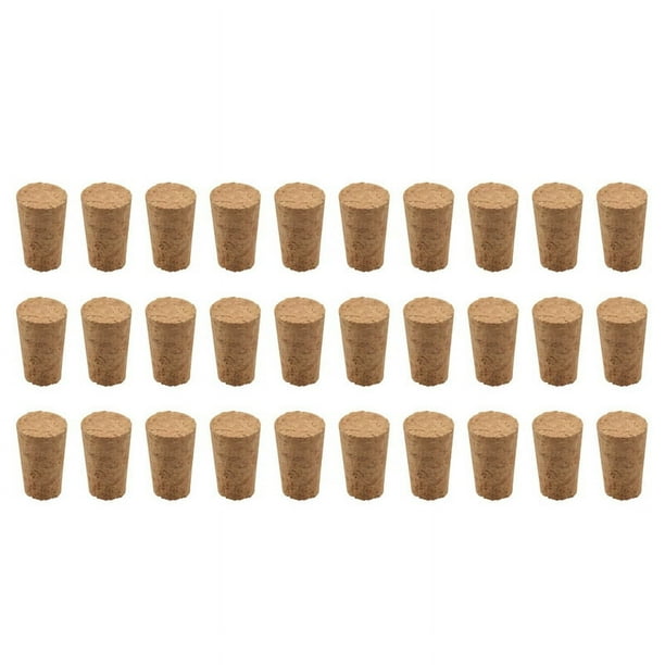 Tapón de madera para botellas, corchos, tapón de madera cónico para botellas de cerveza para elaboración de vino, para botellas de vino, 30 unidades