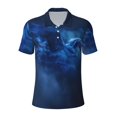 thumbnail image 2 of Daiia Pegasus Night Sky Pattern Men’s Polo Shirts,Solid Deck Shirt,Classic Fit, Breathable Cotton Polo for Casual and Sport Wear-Large, 2 of 7